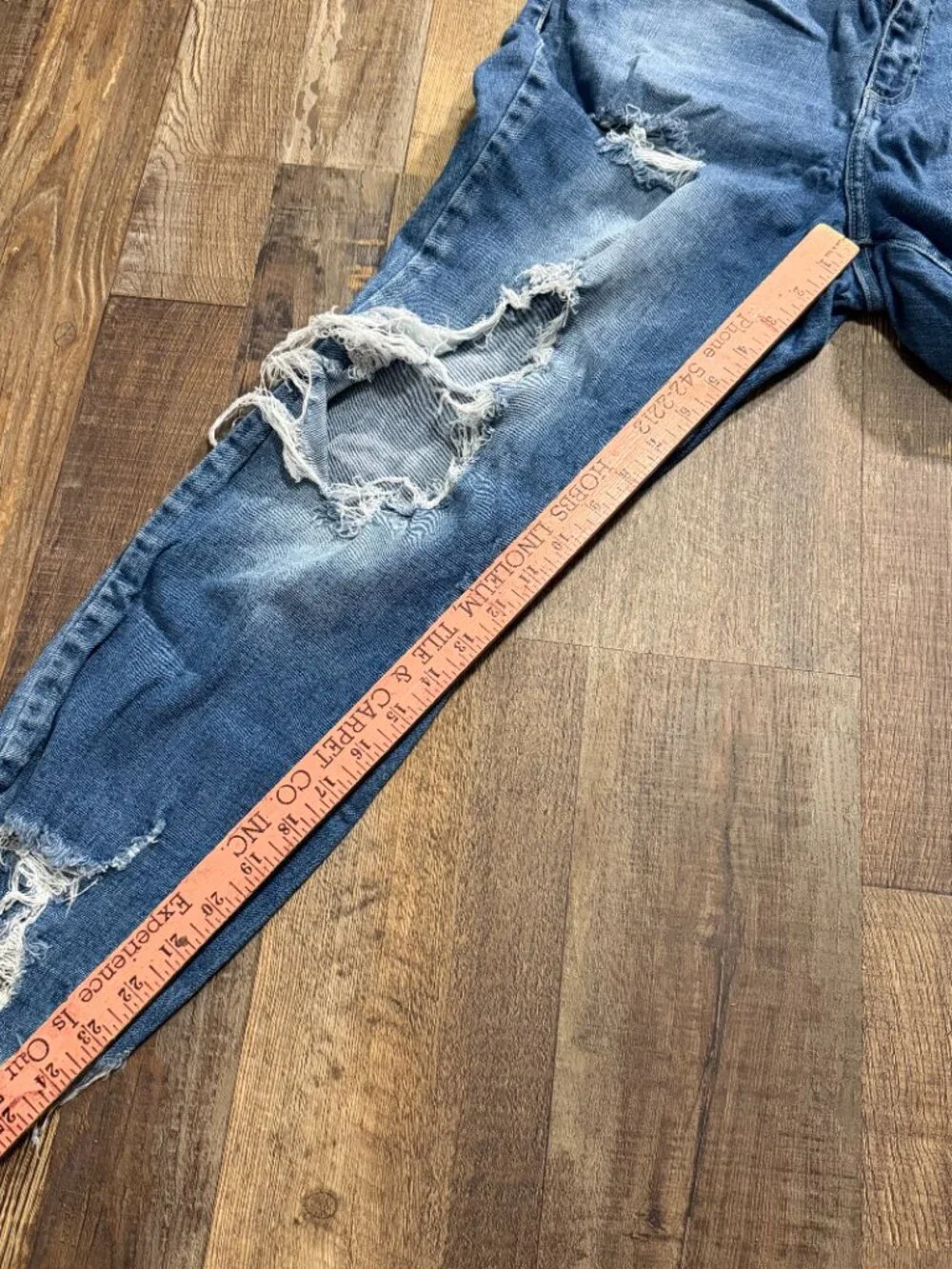 Ms. Cello Women's Size 14 Distressed Ripped Blue Denim Jeans